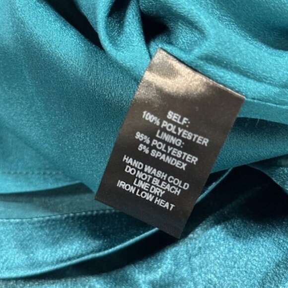 NWT Lulus Zoyah Teal Green Satin Backless Midi Dress - Picture 9 of 9
